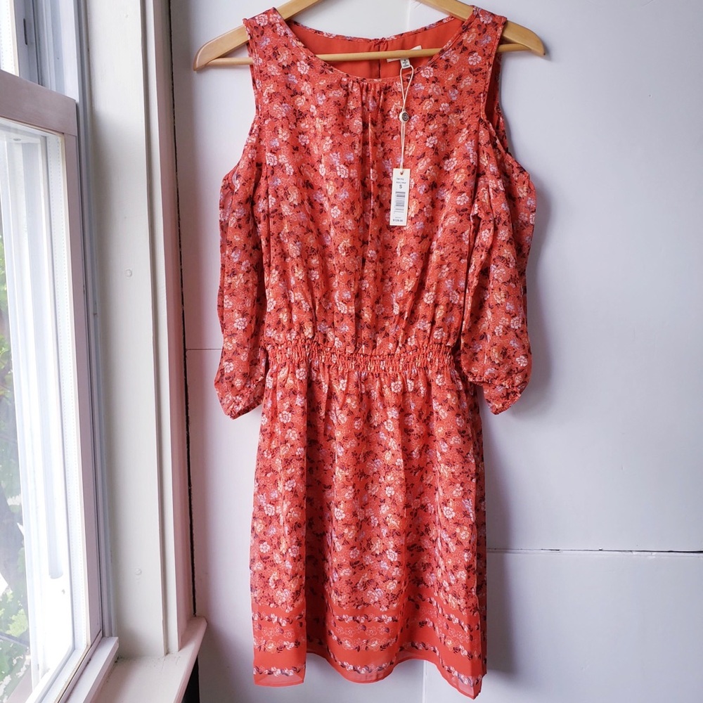 Max studio floral cold– shoulder dress. - Picture 3 of 7